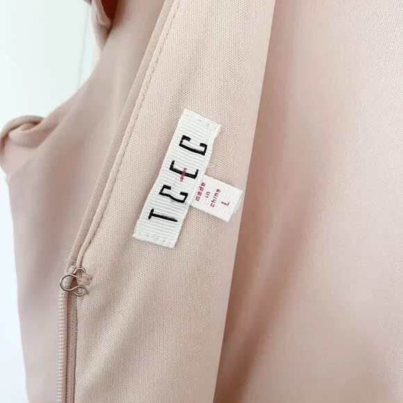 TCEC Dress Womens Blush Pink Ruffle Mini Party Dress Cocktail Bridal Wedding - Picture 5 of 7